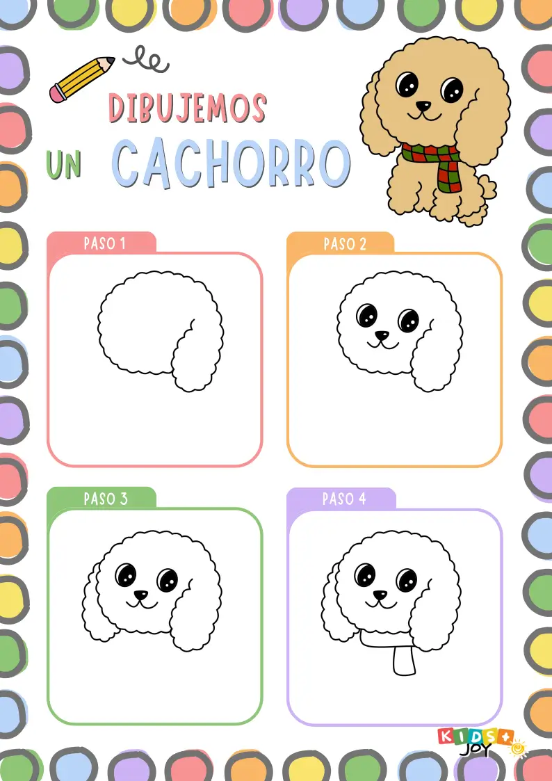 como dibujar un cachorro paso a paso