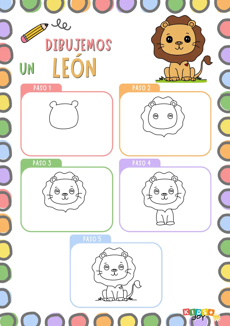 como dibujar un leon bonito paso a paso