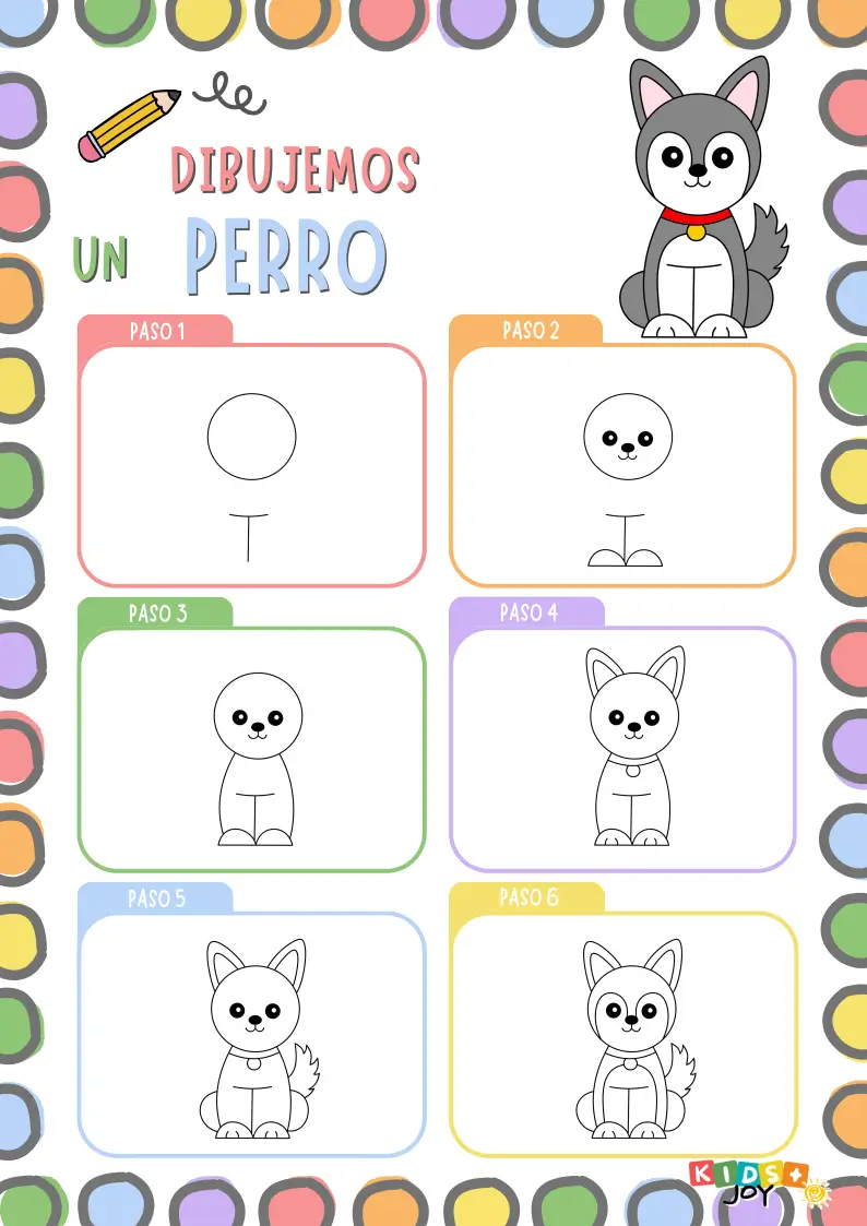 como dibujar un perro sentado paso a paso