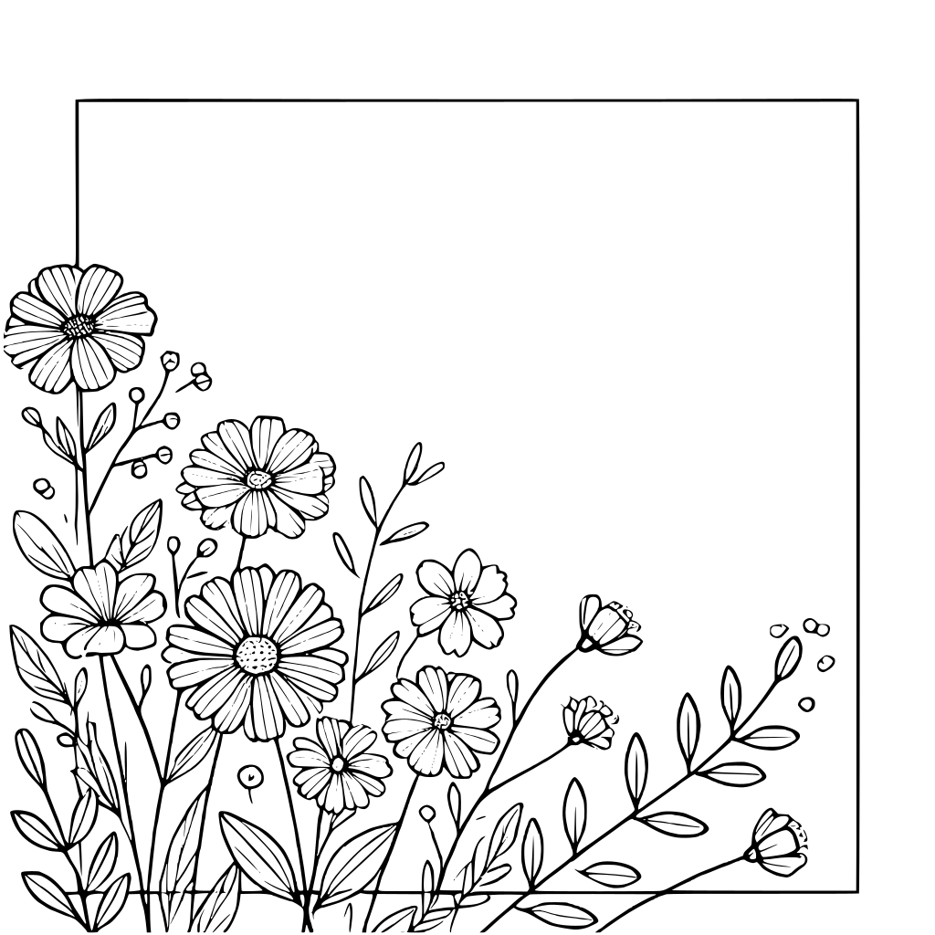 Ästhetische Blumen Ausmalbild zum Ausdrucken