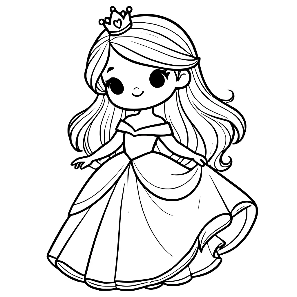 Ausmalbild Einfache Prinzessin