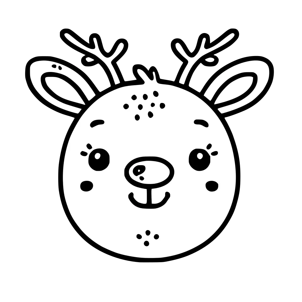 Easy Rudolph Face coloring page