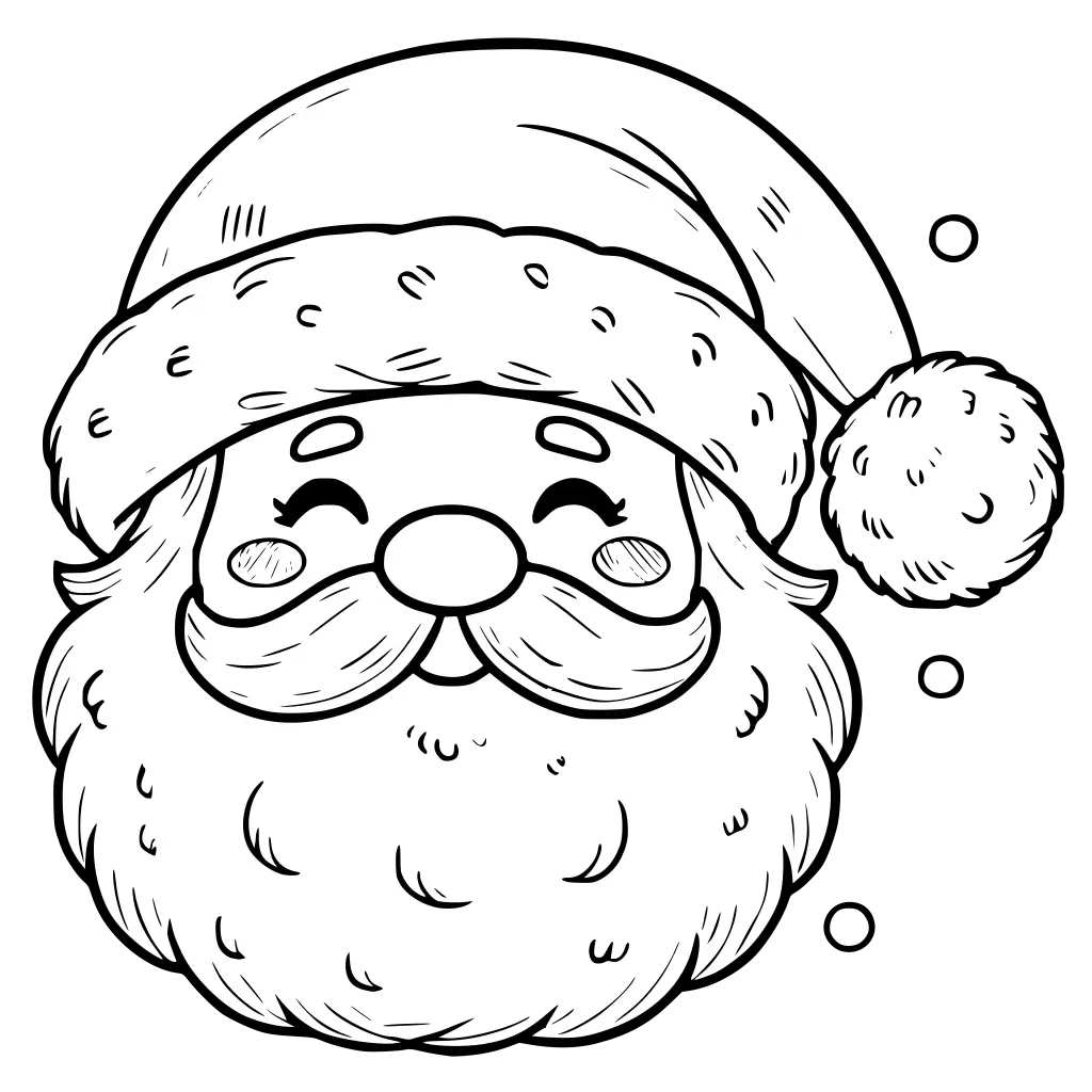 Easy Santa Claus Face coloring page