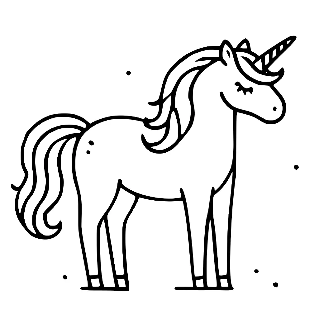 Einfaches Einhorn Ausmalbild zum Ausdrucken