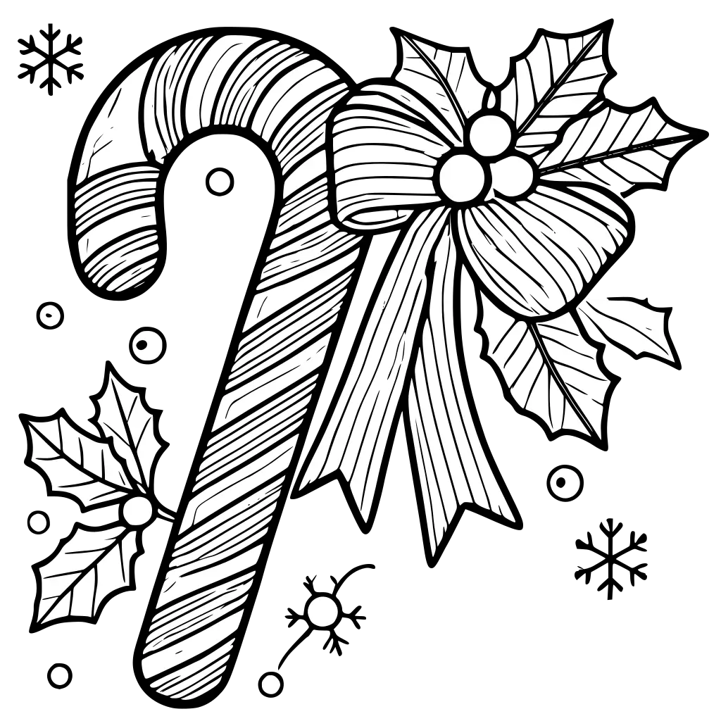 Fancy candy cane coloring page