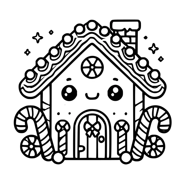 Gingerbread House coloring page