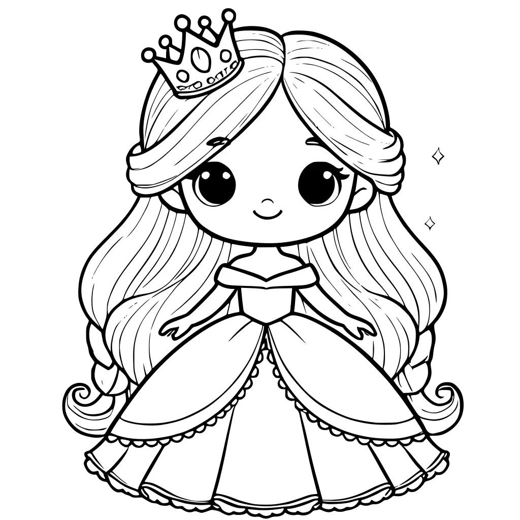Hübsche Prinzessin Ausmalbild zum Ausdrucken