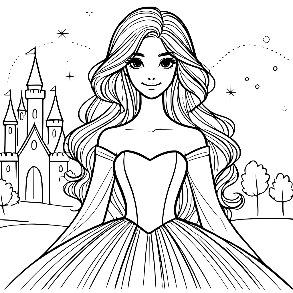 Prinzessin Barbie Ausmalbild zum Ausdrucken