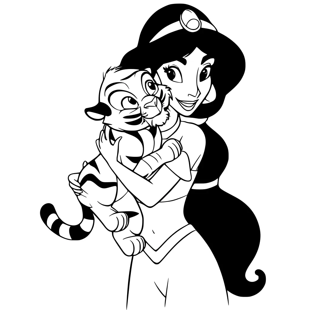 Prinzessin Jasmine Ausmalbild zum Ausdrucken