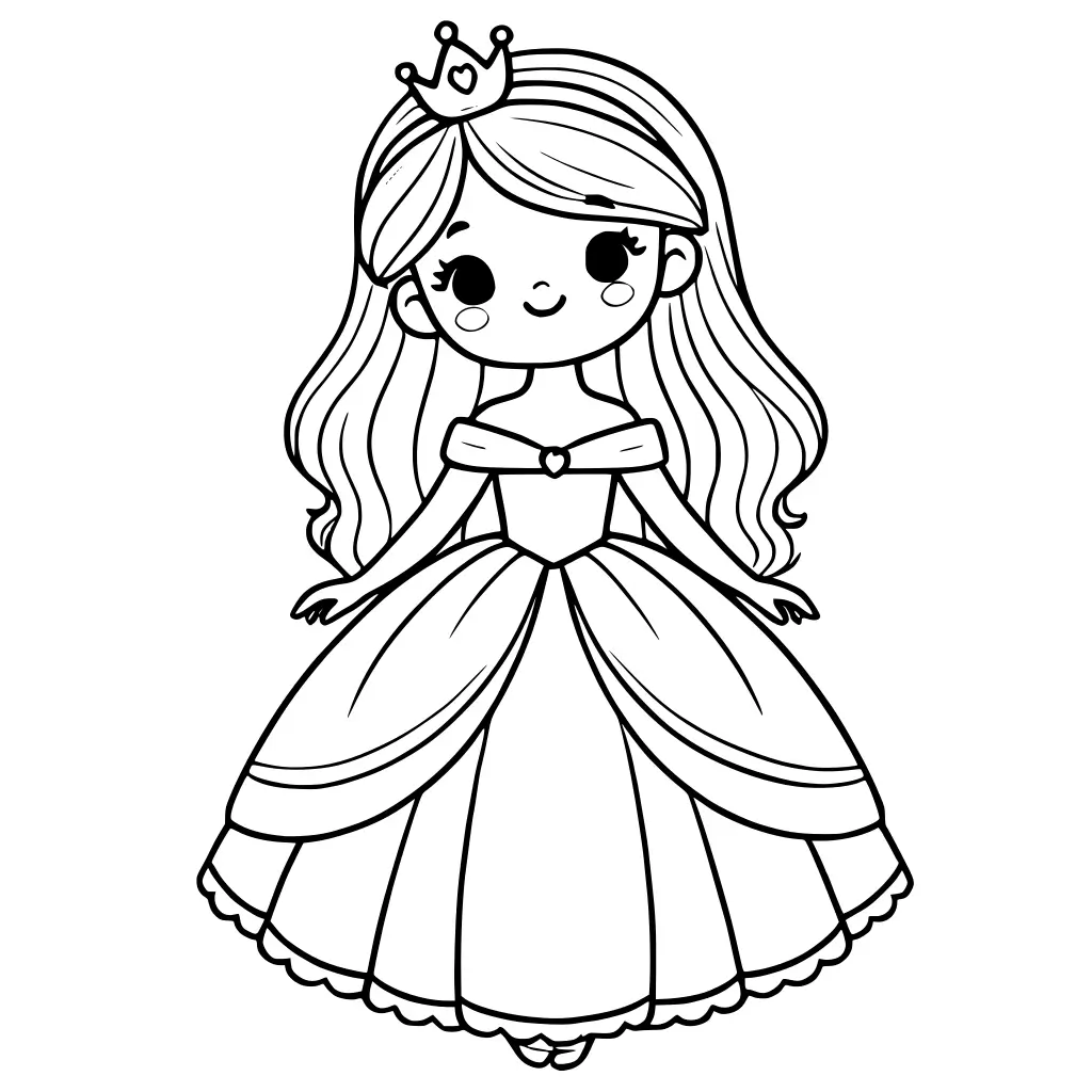 Prinzessin – Ausmalbild zum Ausdrucken