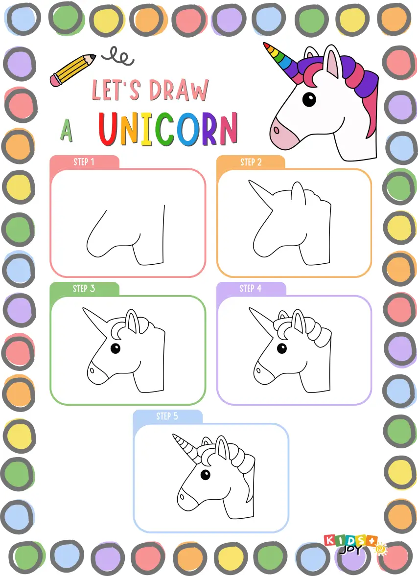 Wie man ein Einhorn-Gesicht Schritt für Schritt zeichnet