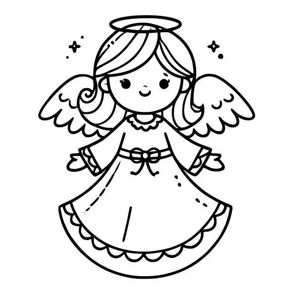 Free Christmas angel coloring page