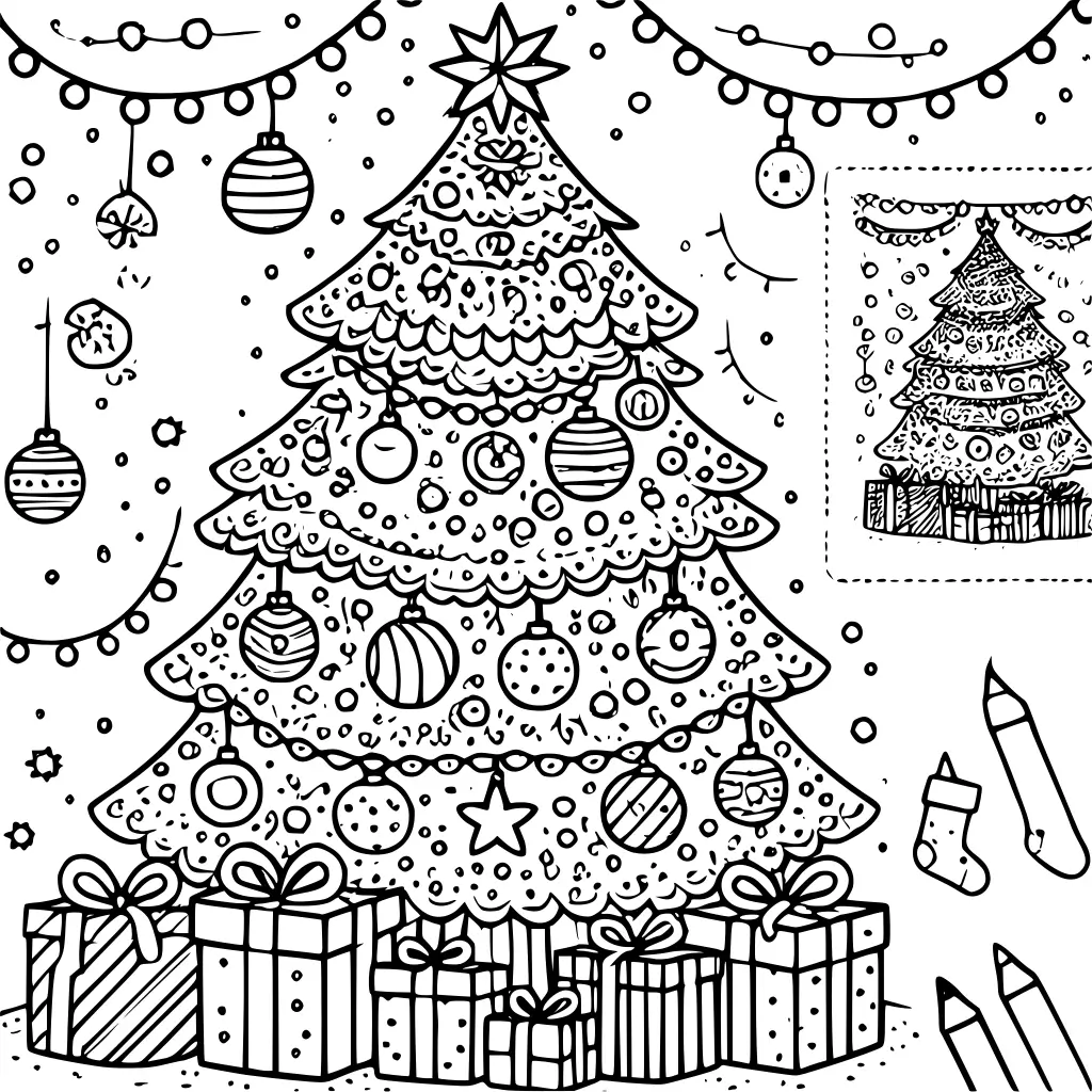 Christmas tree coloring page