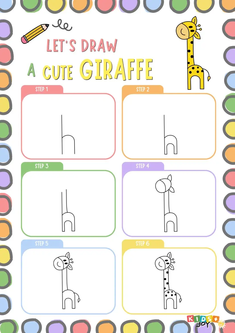 Erster Schritt: Süße Giraffe zeichnen – einfache Anleitung für Kinder