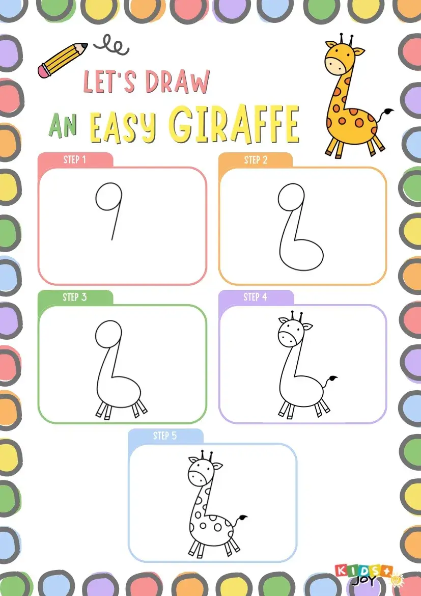 Erster Schritt: Körper und Hals der Giraffe zeichnen