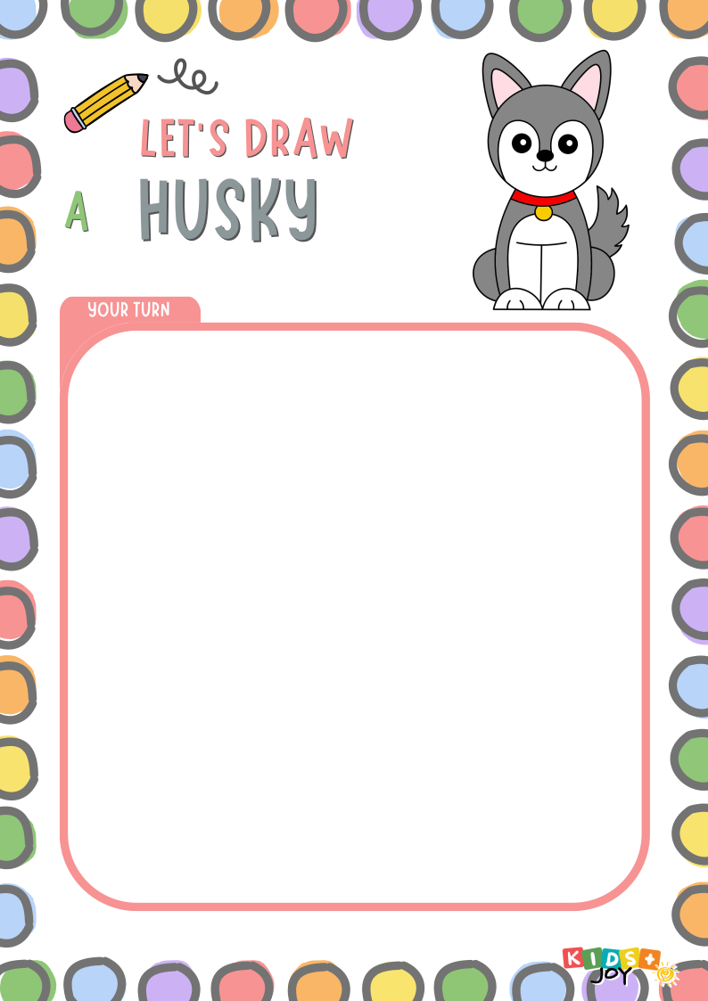 Einfache Zeichenanleitung für einen Husky – Spaß für Kinder