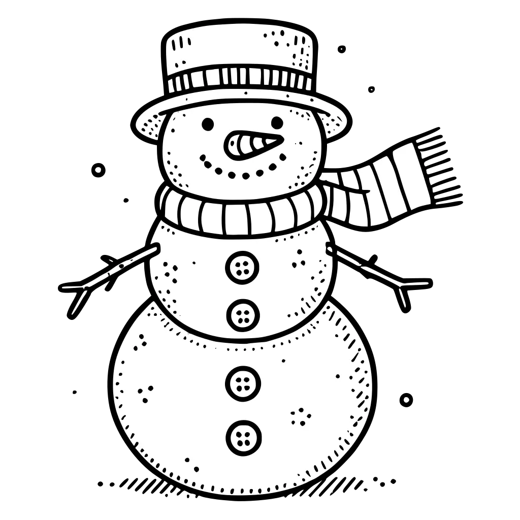 Christmas Snowman coloring page