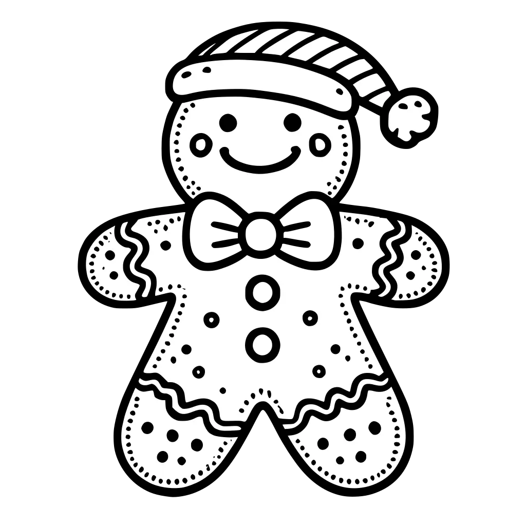 Gingerbread Man with Hat coloring page coloring page