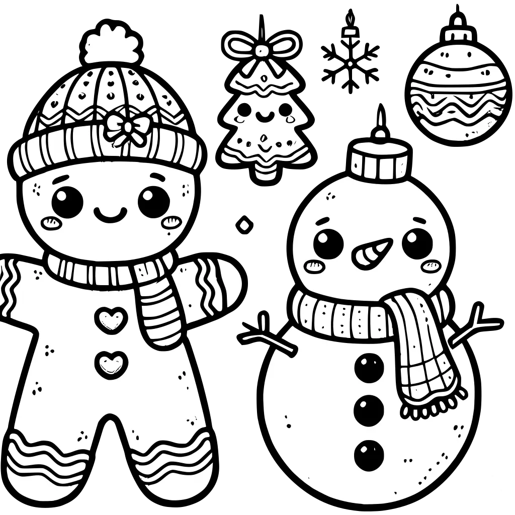 Gingerbread Snowman Cookie coloring page