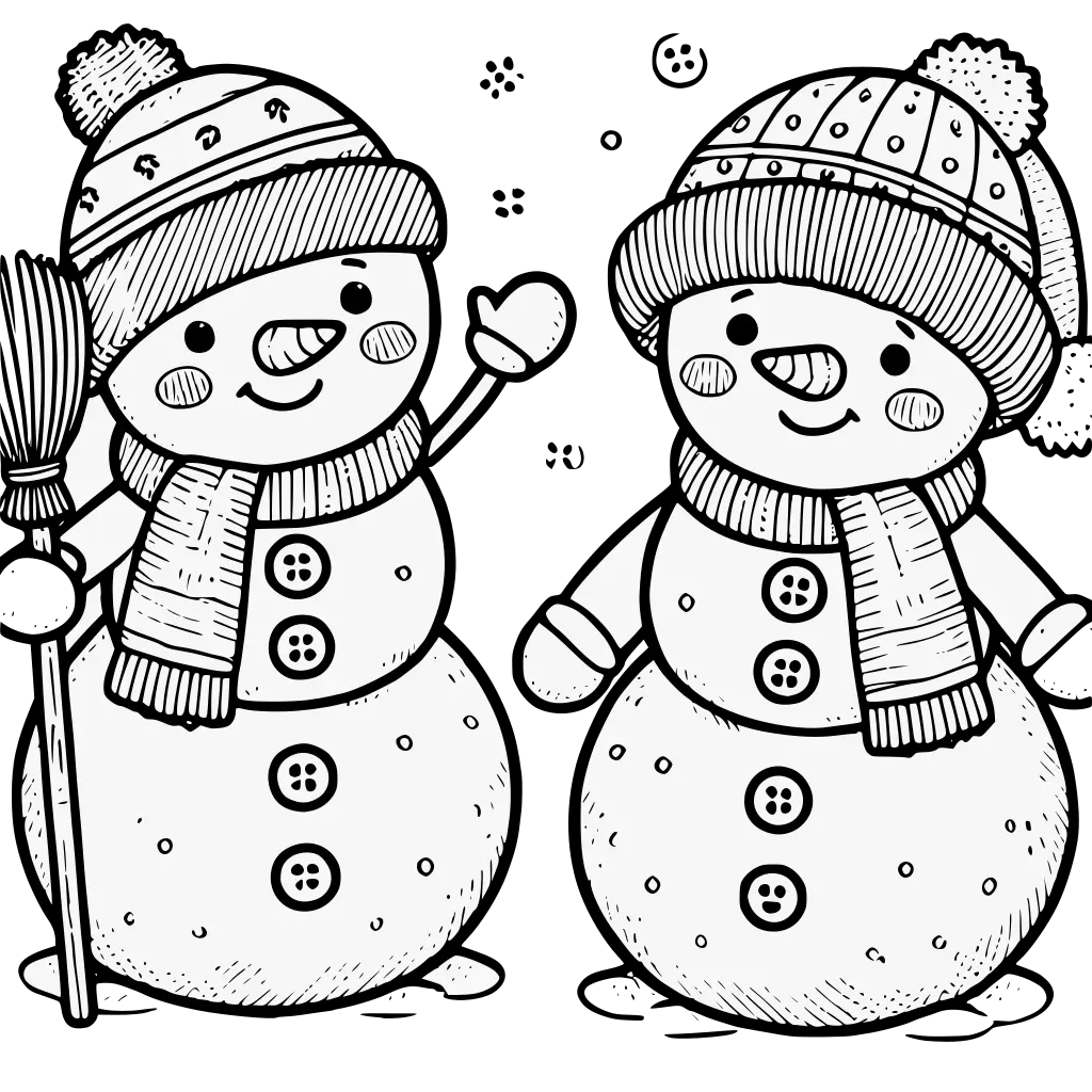 christmas snowmen coloring page
